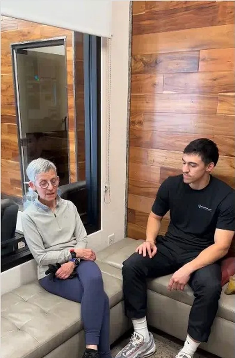 Linda with her Prestige Fitness coach in Tucson