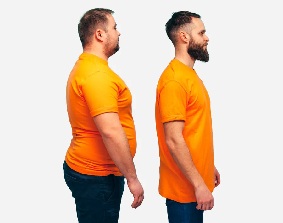 A Prestige client before and after training, side by side